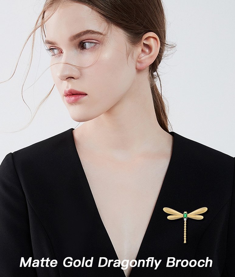 Gold Dragonfly Brooch