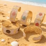 Stainless Steel Seashell & Seahorse Enamel Bangle