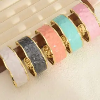 Colorful Swirl Texture Stainless Steel Bangle